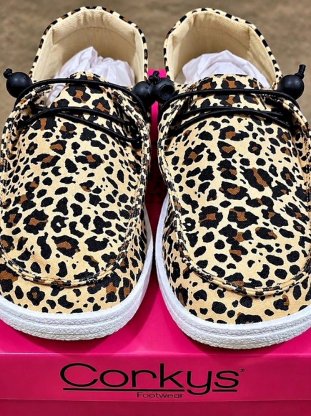 New Corkys Kayak Slip-On Sneaker Leopard Print Clogs